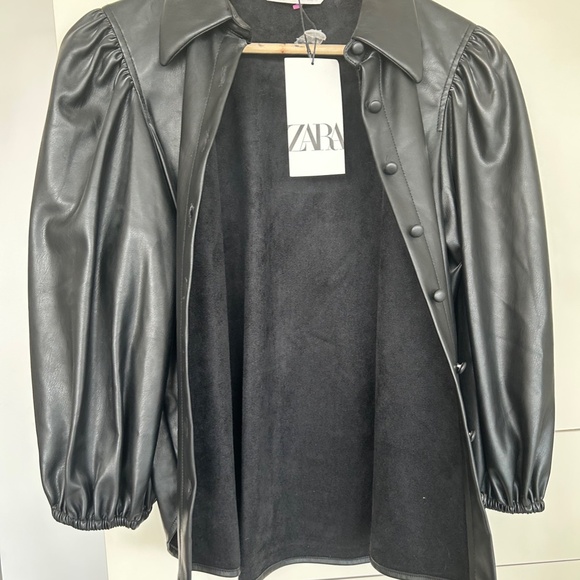 Faux Leather Blouse NWT - Picture 5 of 5